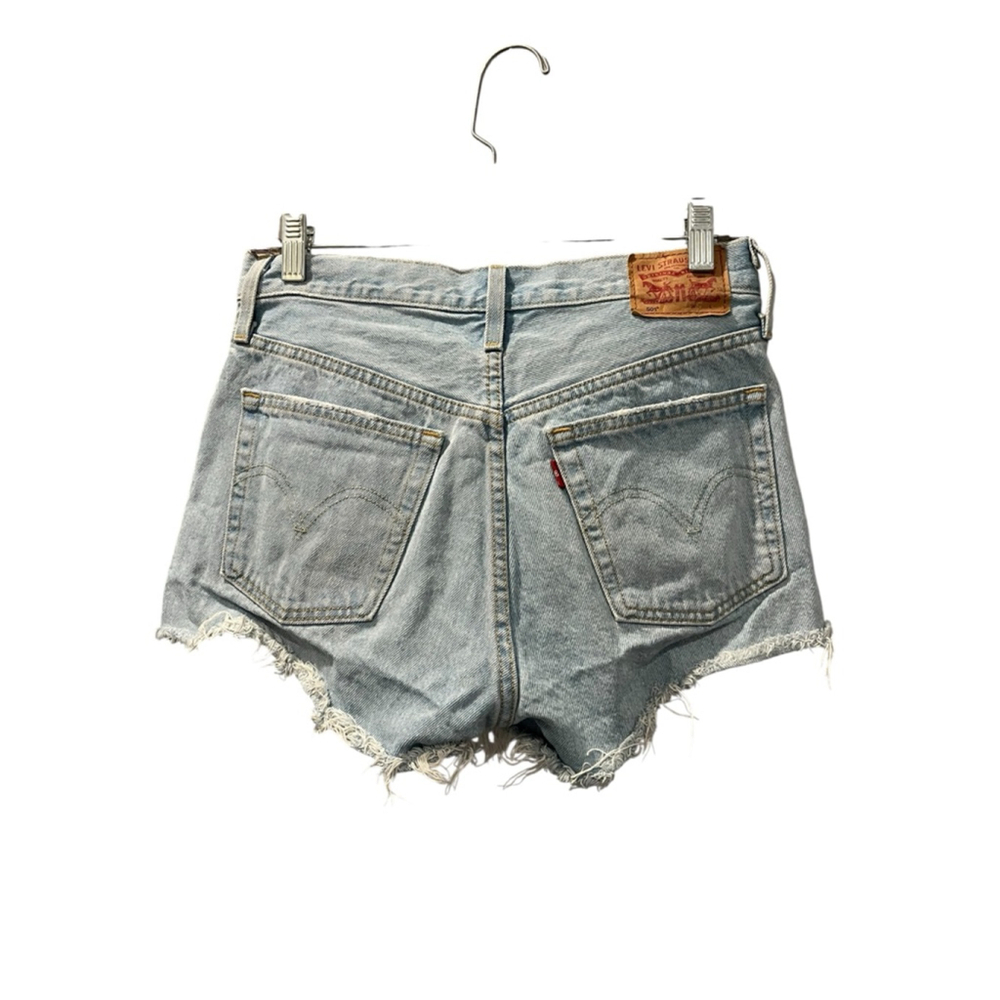 Levi's Strauss 501 Button Fly Denim Jean Shorts Sz 27 Waist Casual Boho Western - Picture 5 of 7
